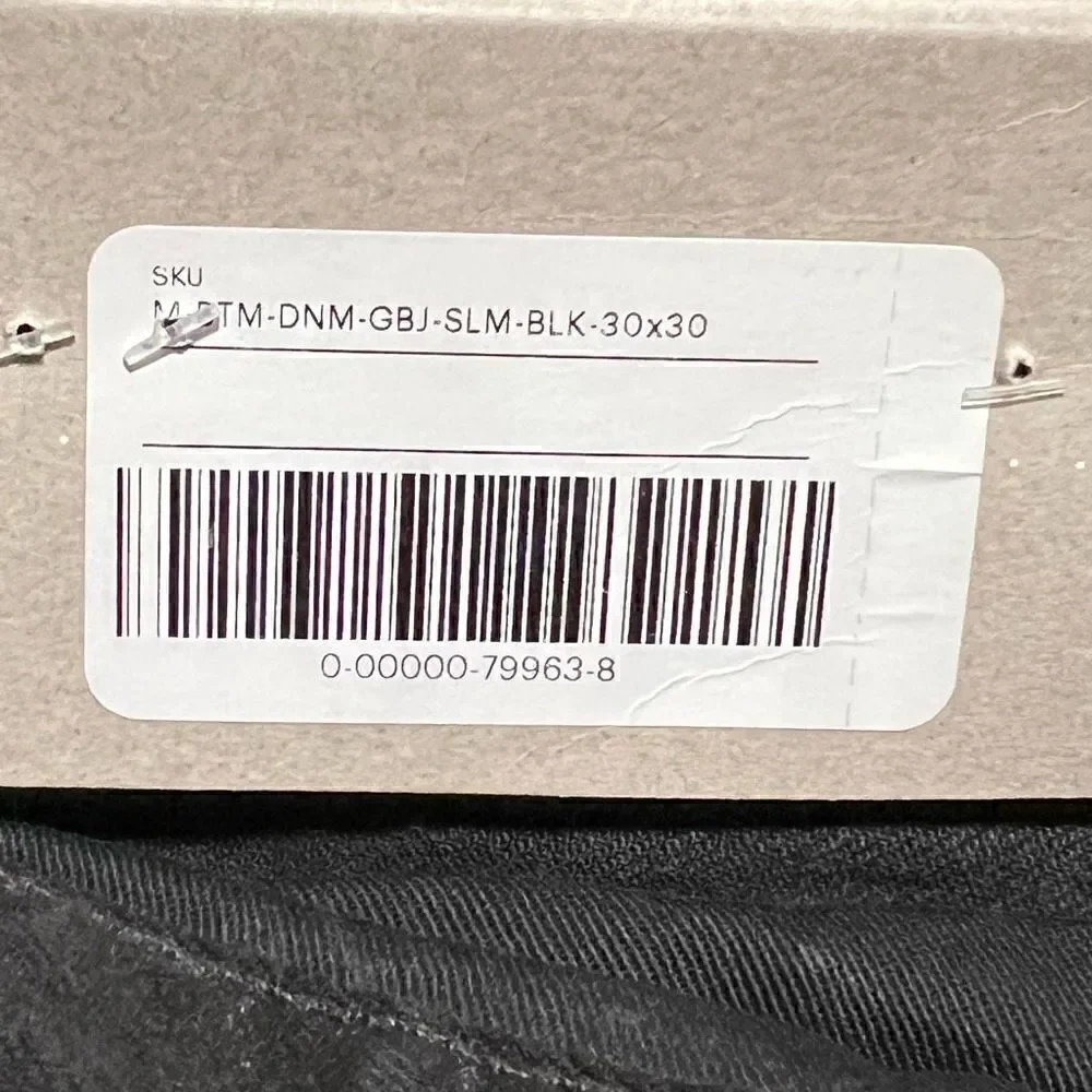 Everlane The Organic Cotton Slim Fit Jean Black Mens Size 30 x 30 NWT